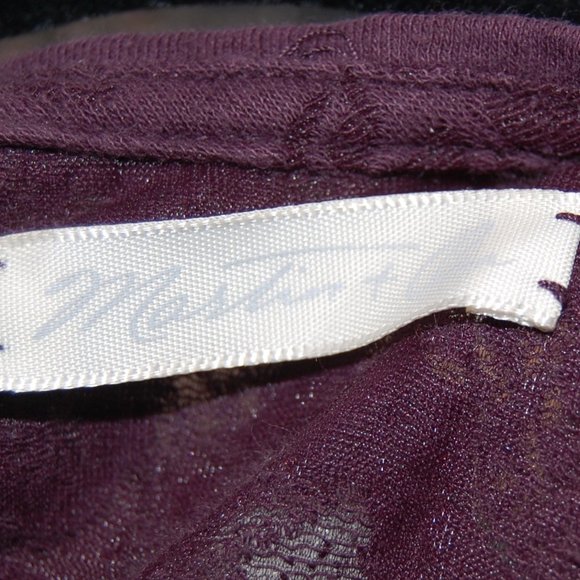 Martin & OSA Women's Brown Flower Print Long Sleeve Sheer Shirt Size M - Picture 6 of 7